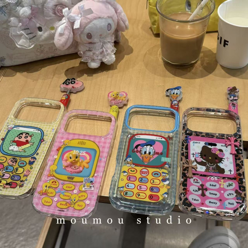 创意伸缩卡通动漫大哥大适用iPhone17promax苹果16手机壳15新款14