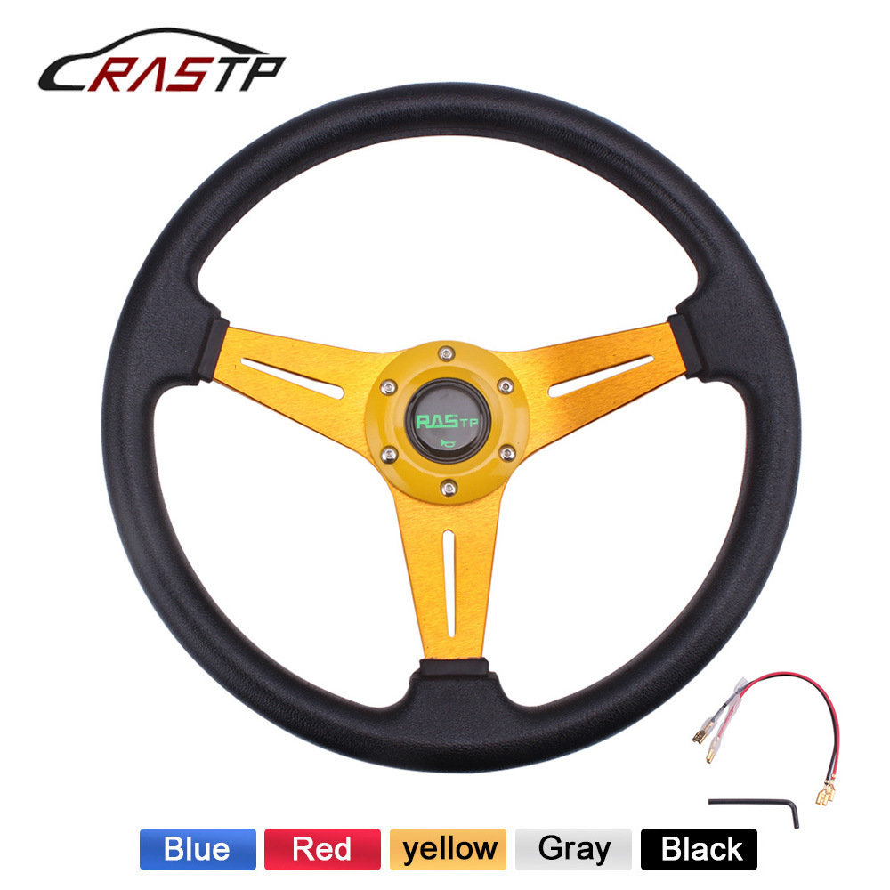 Car Modified PUSteering Wheel Competitive Game Kart Steering Wheel Racing Steering Wheel14 Inches350mm