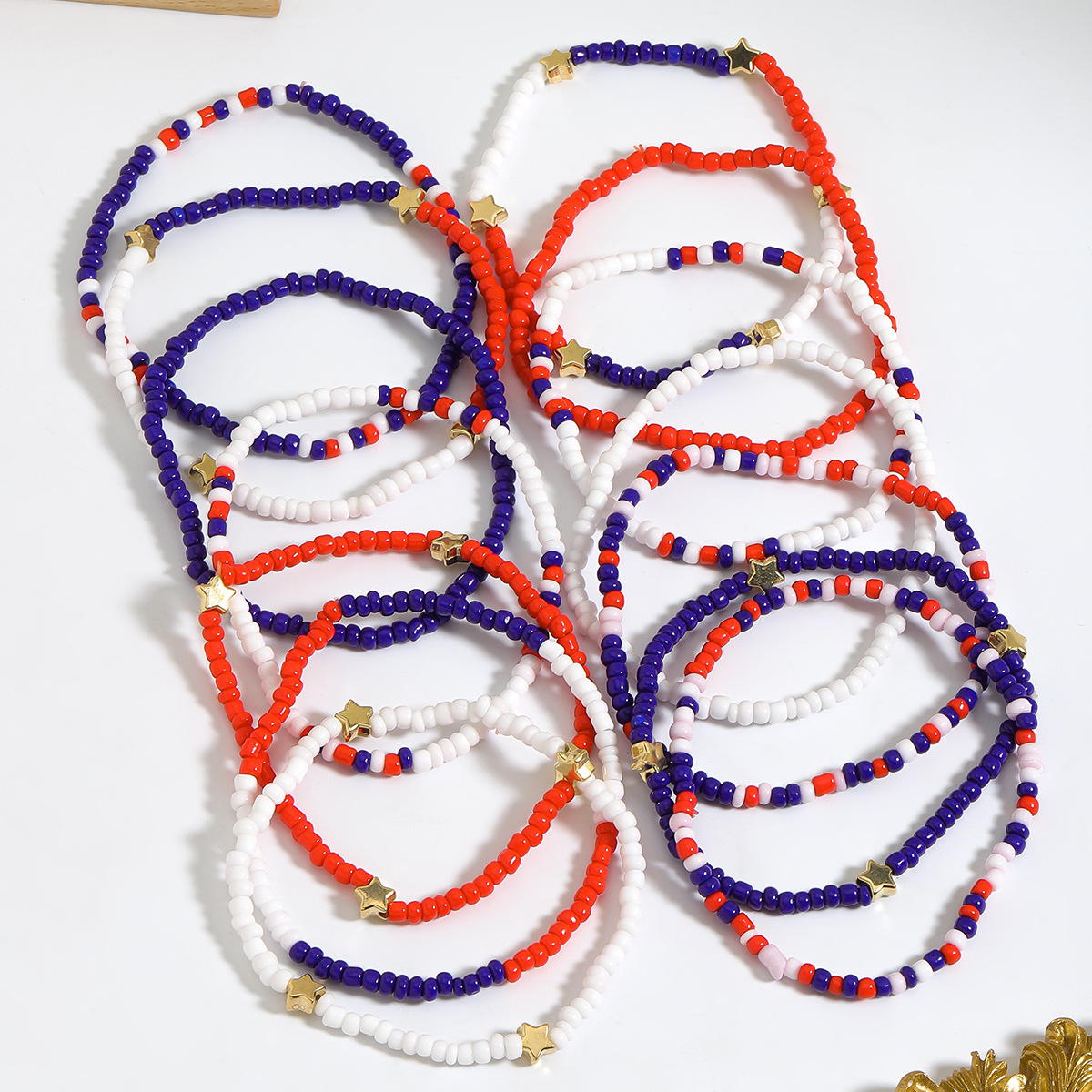 Wholesale Jewelry Modern Style Star American Flag Plastic Beaded Bracelets display picture 4