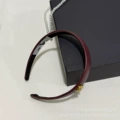 Lambskin Headband - Red Fabric Logo 2cm
