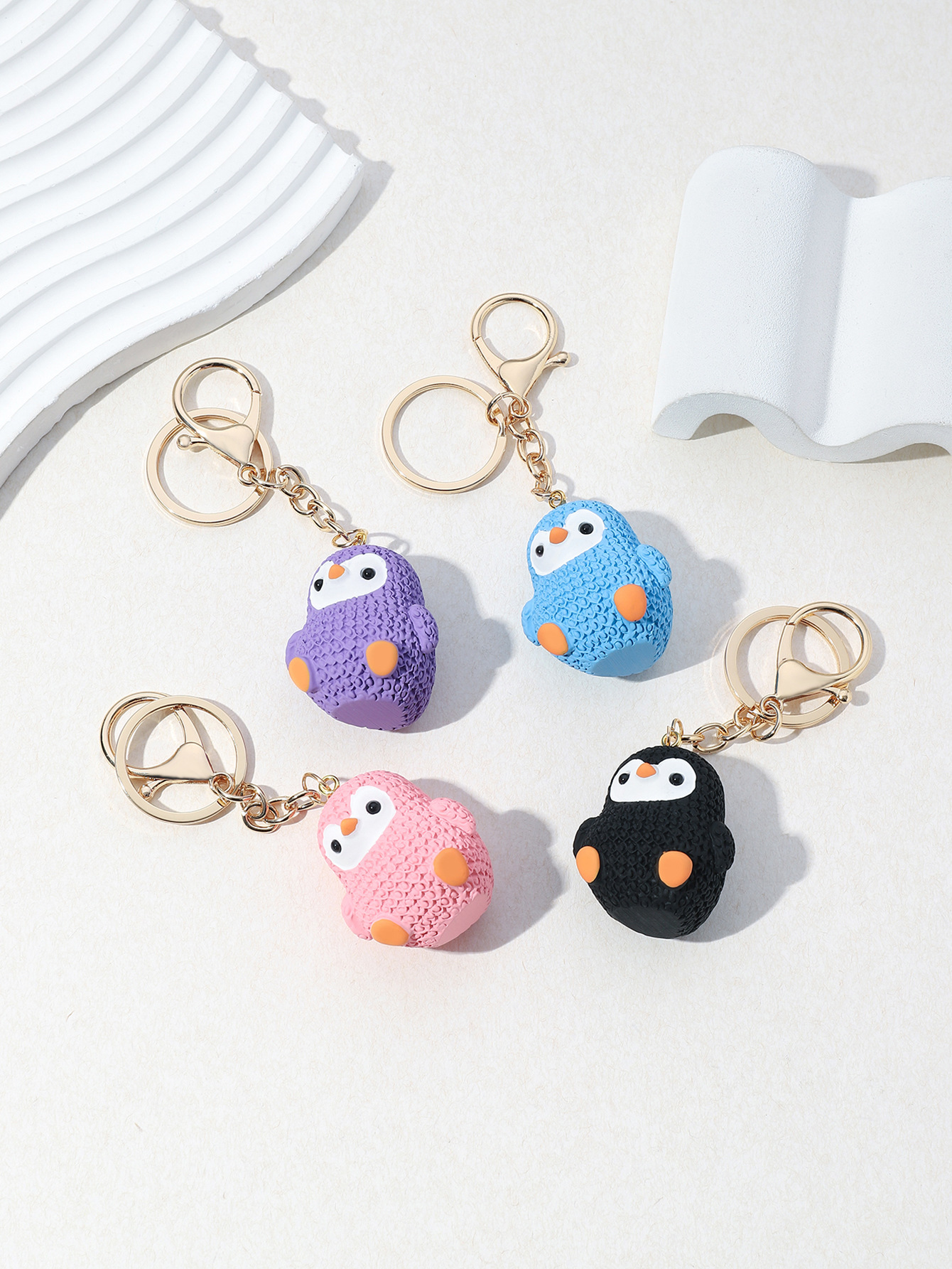 Cute Penguin Resin Women's Bag Pendant Keychain display picture 4