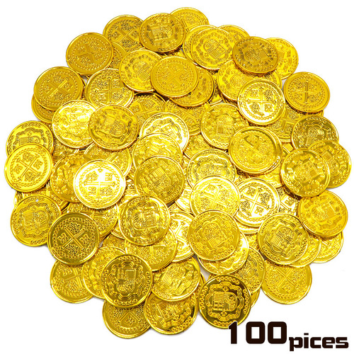 Crossbow Plastic Gold Coins Pirate Coins Game Chips Coins Treasure Chest Gold Coins Pirate Accessories Decorative Toys