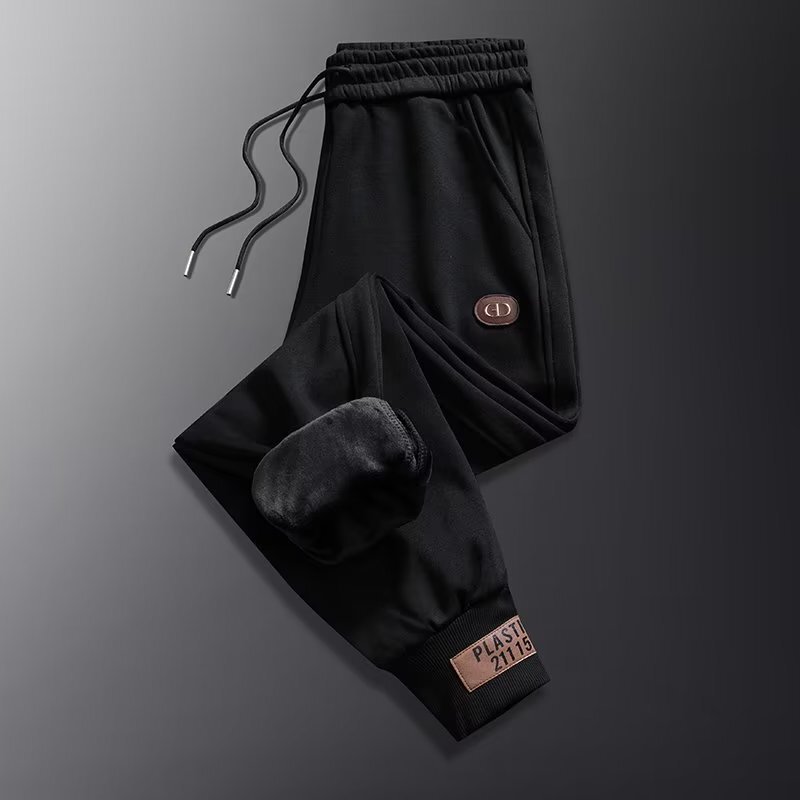 Casual pants men's autumn and winter velvet thick plus size men's sports trousers versatile trendy loose ankle-tied sweatpants Casual pants men's autumn and winter velvet thick plus size men's sports trousers versatile trendy loose ankle-tied sweatpants