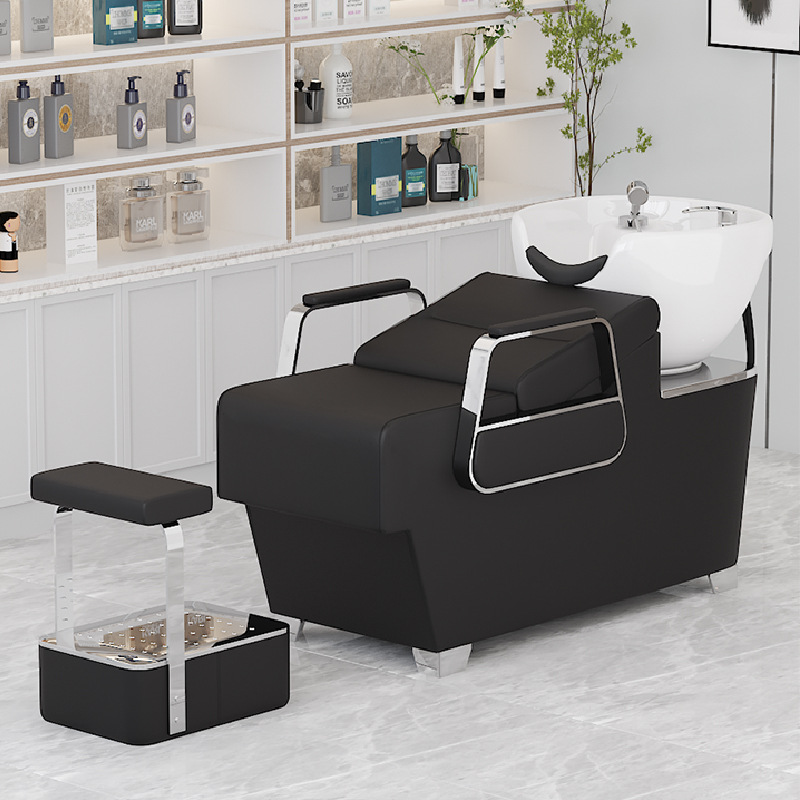Fabricantes de camas de champú spot Peluquería minimalista moderna Peluquería medio cama de descarga de cama reclinable