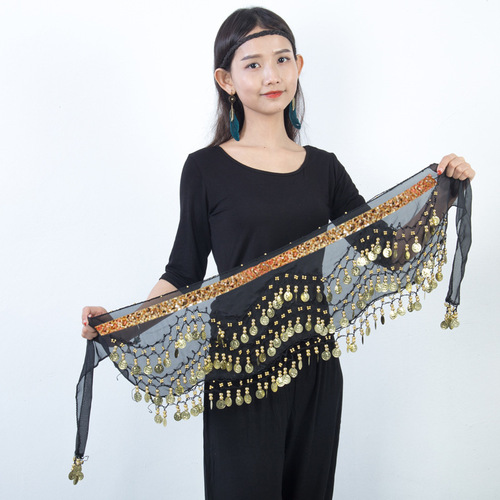 Belly dance practice Phnom Penh 98 waist chain new beginner oriental dance belt Indian dance waist scarf stage performance