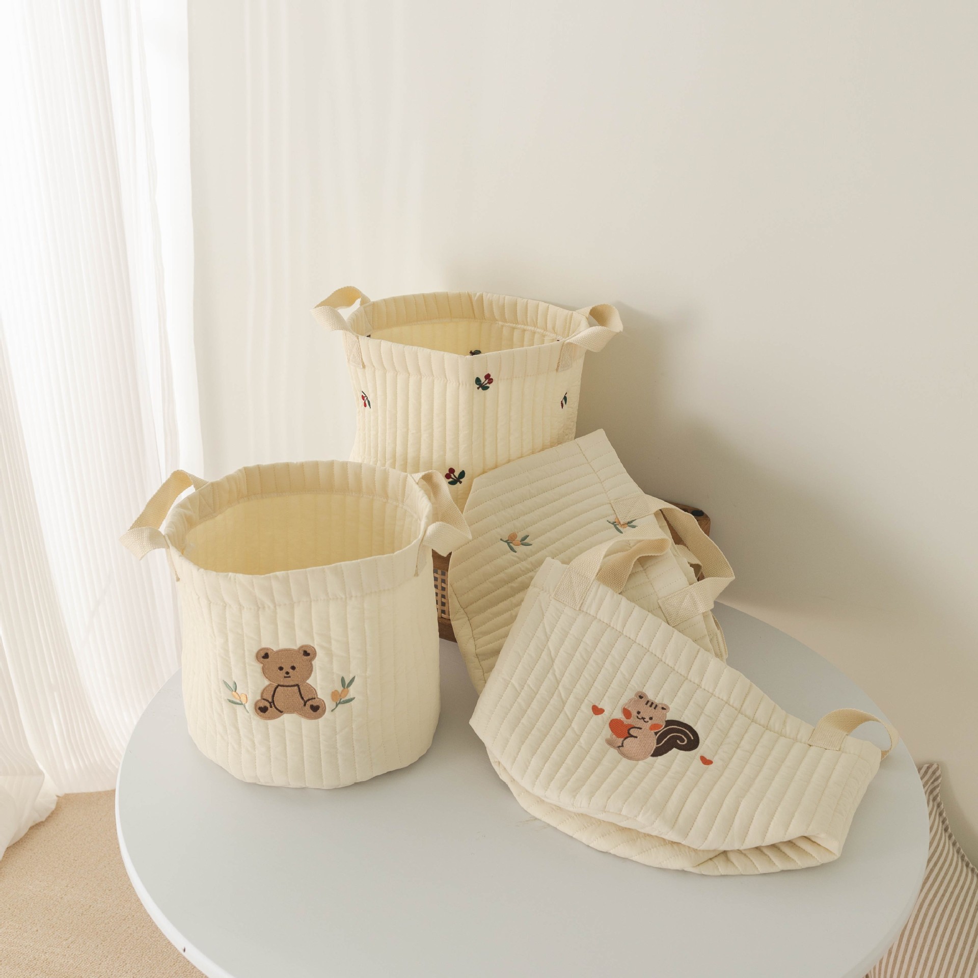 Collapsible Fabric Laundry Basket For Efficient Home Organisation_voghion.com