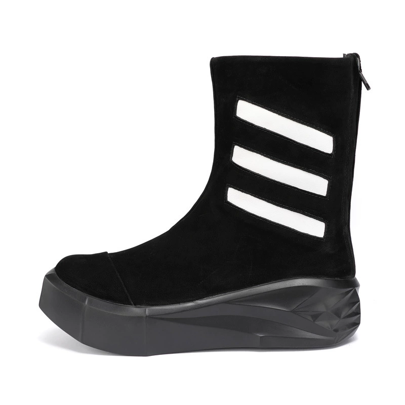 Винтажные короткие сапоги на толстой подошве, мужские задние туфли на платформе из матовой воловьей кожи, увеличенные Ботинки Martin, обувь, фабрика Daifa