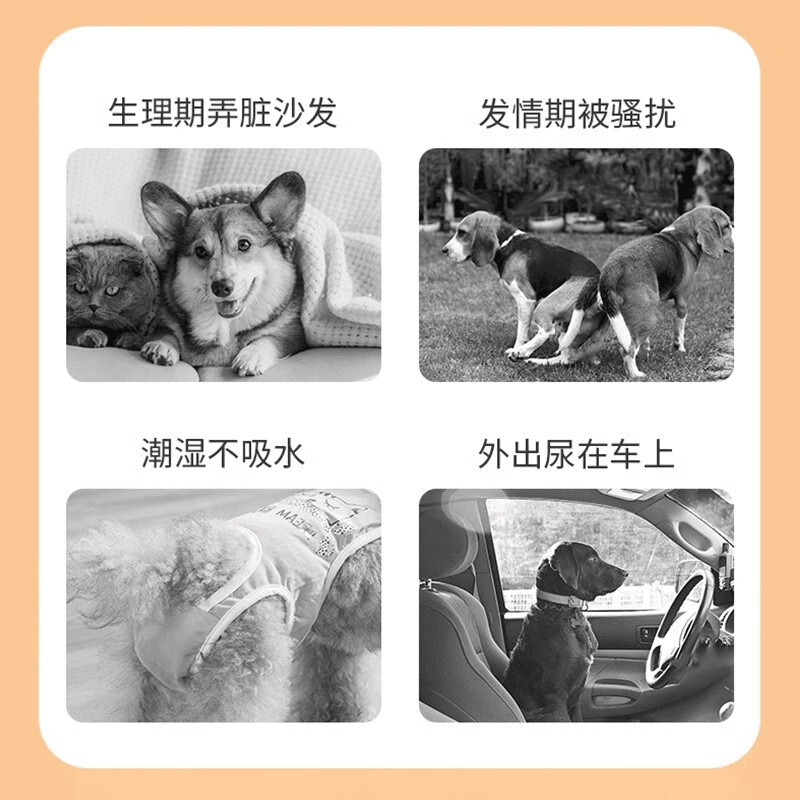 宠物狗狗生理裤泰迪姨妈巾月经期防骚扰小狗安全纸尿裤狗尿不湿母|undefined