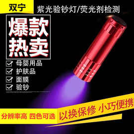 紫光线九灯验钞手电筒9LED紫光美甲UV固化灯荧光剂检测鉴定