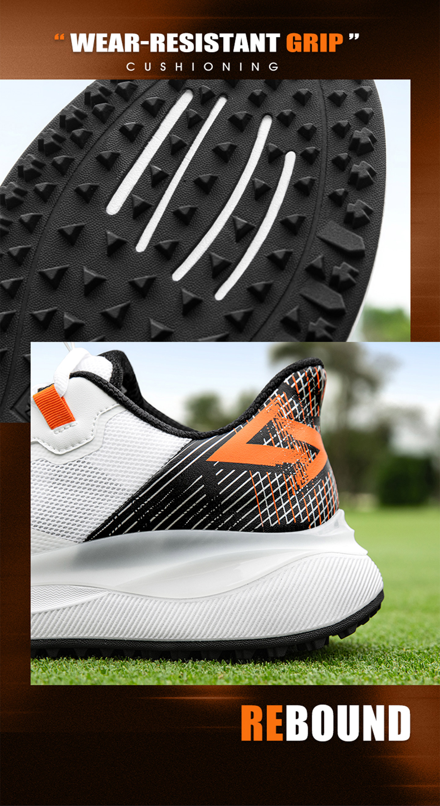 Giày golf nam PGM đế EVA đàn hồi cao, đinh chống trượt, thoáng khí — XZ461-Phong Mang Trắng [Đế giữa EVA đàn hồi cao/Đinh giày chống trượt bên bằng sáng chế/Mặt giày thoáng khí tản nhiệt] XZ461 chi tiết 15