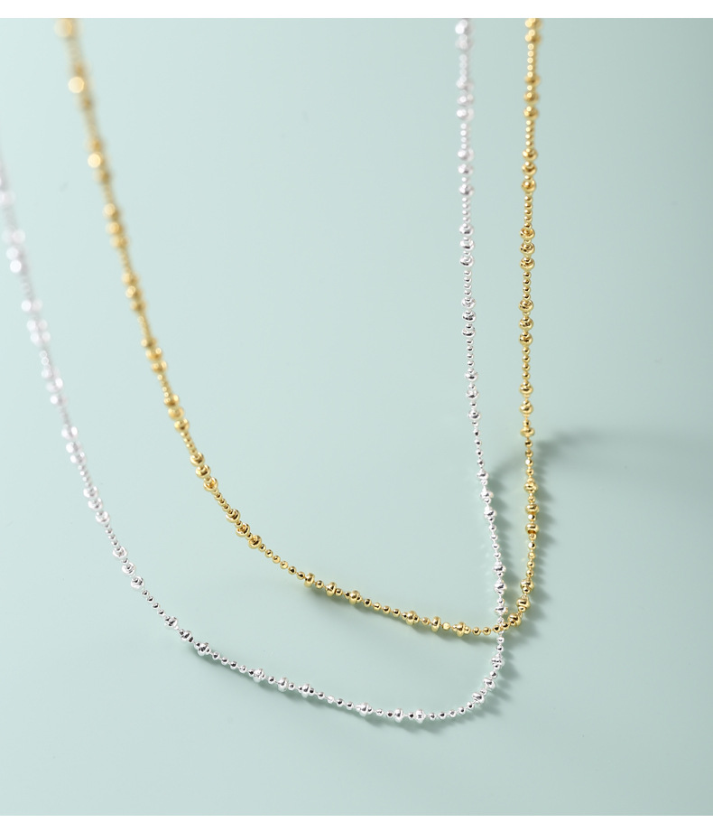 925 Sterling Silver Material 925 Sterling Silver Plating Solid Color Necklace