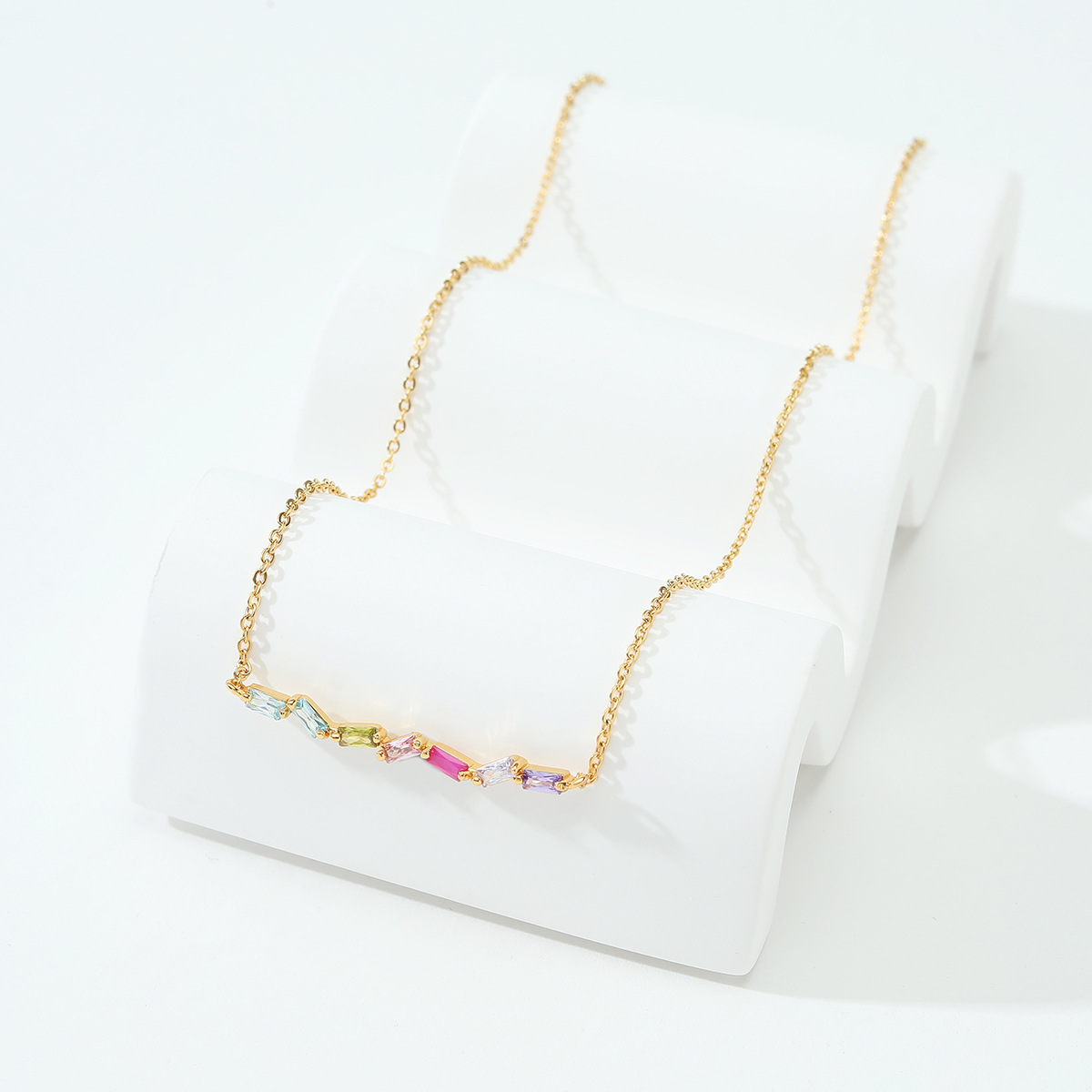 Fashion Geometric Copper Necklace Chain Zircon Copper Necklaces