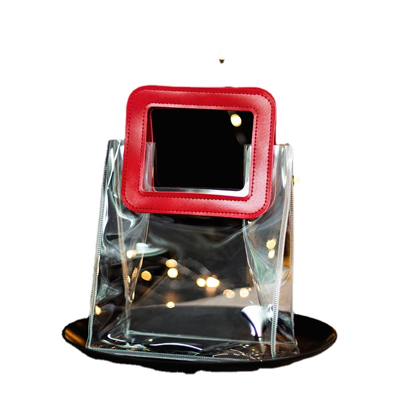PVC transparente arreglo de flores Portátil Bolsa de embalaje bolsa de red rojo ramo de aperitivos regalo DIY bolso de La jalea bolso de la flor