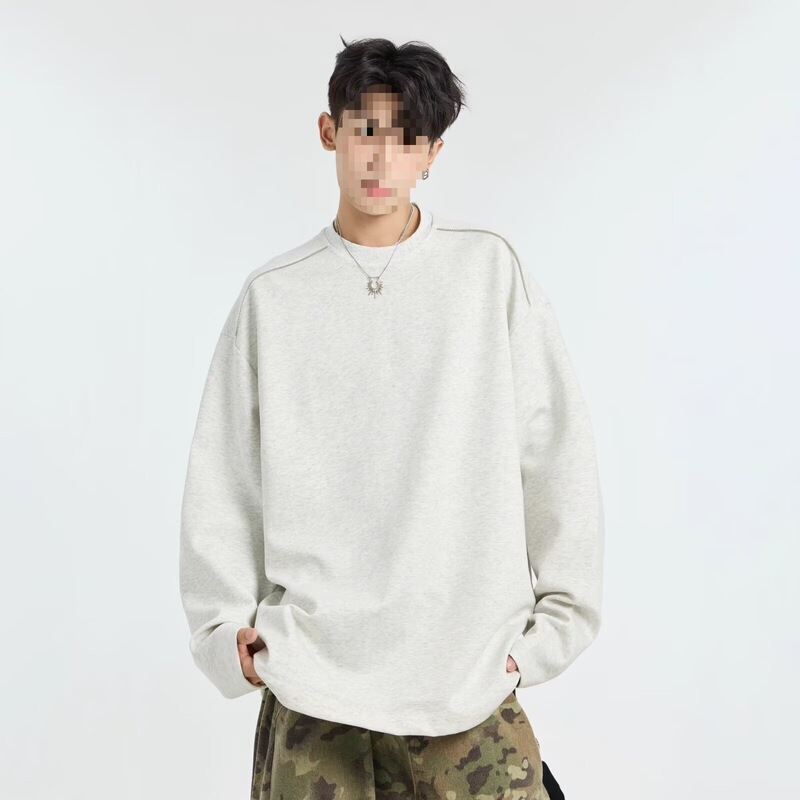 Autumn and Winter Sweatshirt for Men and Teenagers Korean Style New Loose Round Neck Top Hong Kong Style Design Trendy Simple Versatile Inner Wear