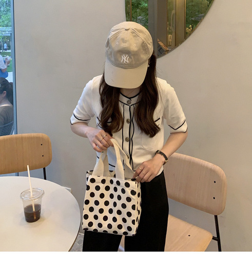 2024 new style gentle and high-looking cosmetic bag for work, high-looking small tote bag, Japanese and Korean student lunch box handbag
