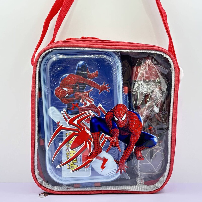 新しいかわいい漫画ランチボックスウォーターカップセット 2 ピース断熱バッグ付き学生学校弁当箱弁当箱|undefined