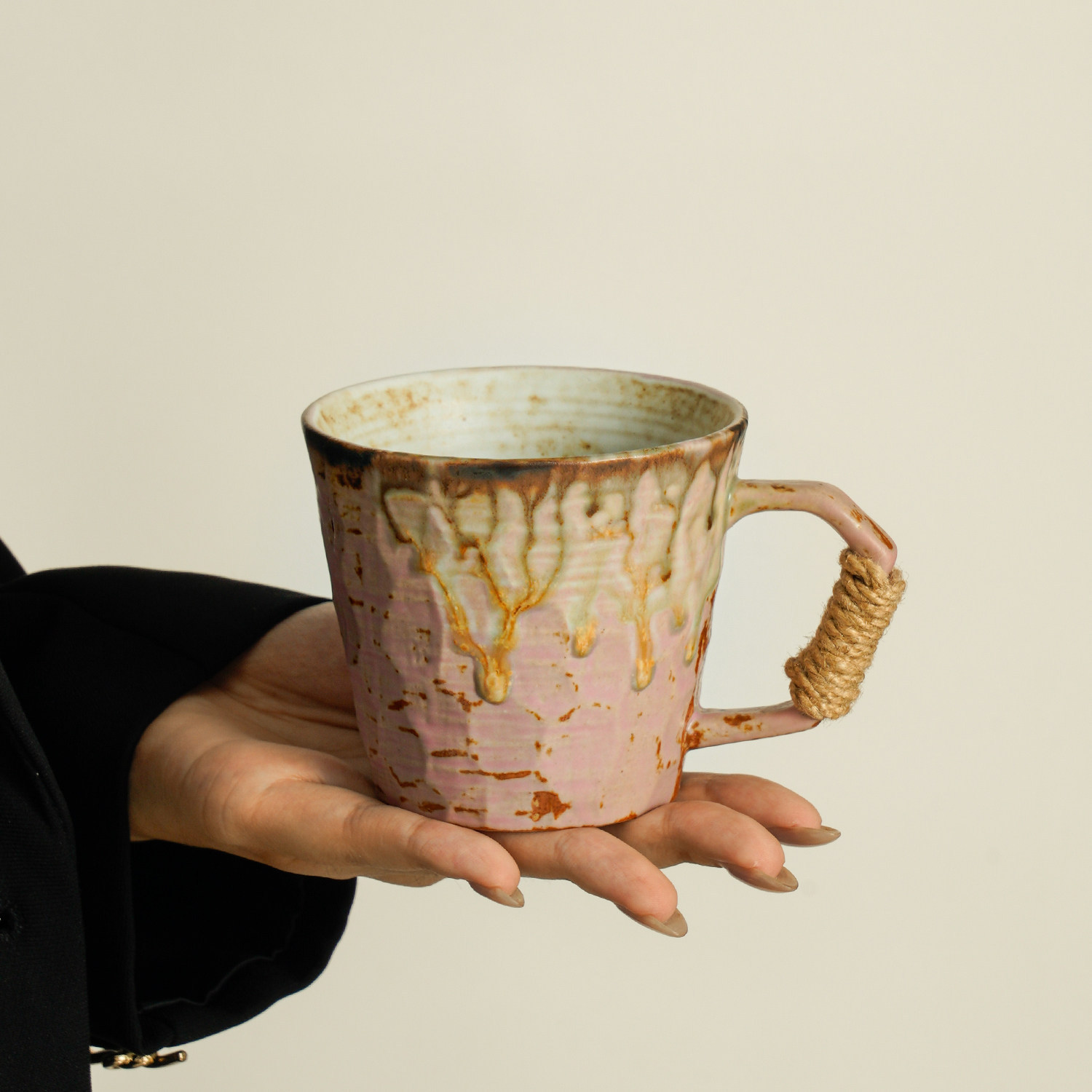 Taza de café nicho diseño de horno de cerámica gruesa cambió taza de marca doméstica taza de té de la tarde taza de latte taza de agua de oficina hombre