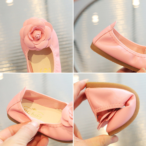  spring Korean style girls' one-leg soft-soled butterfly dance shoes children's soft-soled egg roll shoes casual shoes