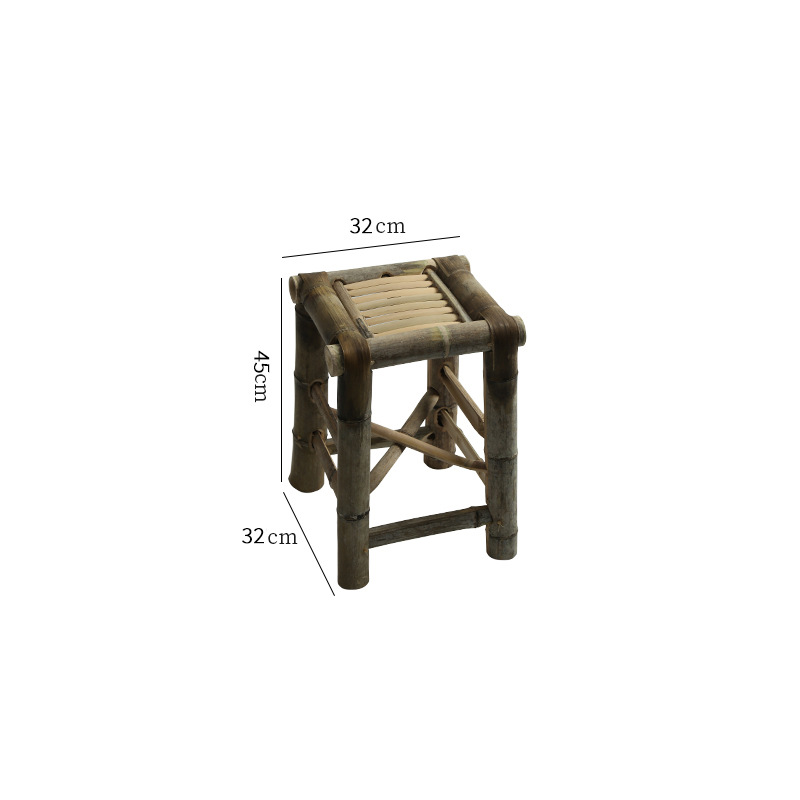 Fábrica directa silla de bambú silla de respaldo hecha a mano vieja silla de bambú tejido de caña silla casera pequeño taburete de bambú adulto bambú image 12