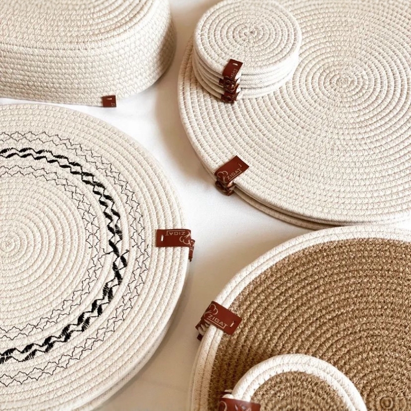 almohadilla de lino almohadilla de aislamiento térmico almohadilla de mesa de comedor a prueba de quemaduras tazas domésticas almohadilla de platos de cocina espesa almohadilla de comedor occidental platos de comedor resistentes a altas temperaturas