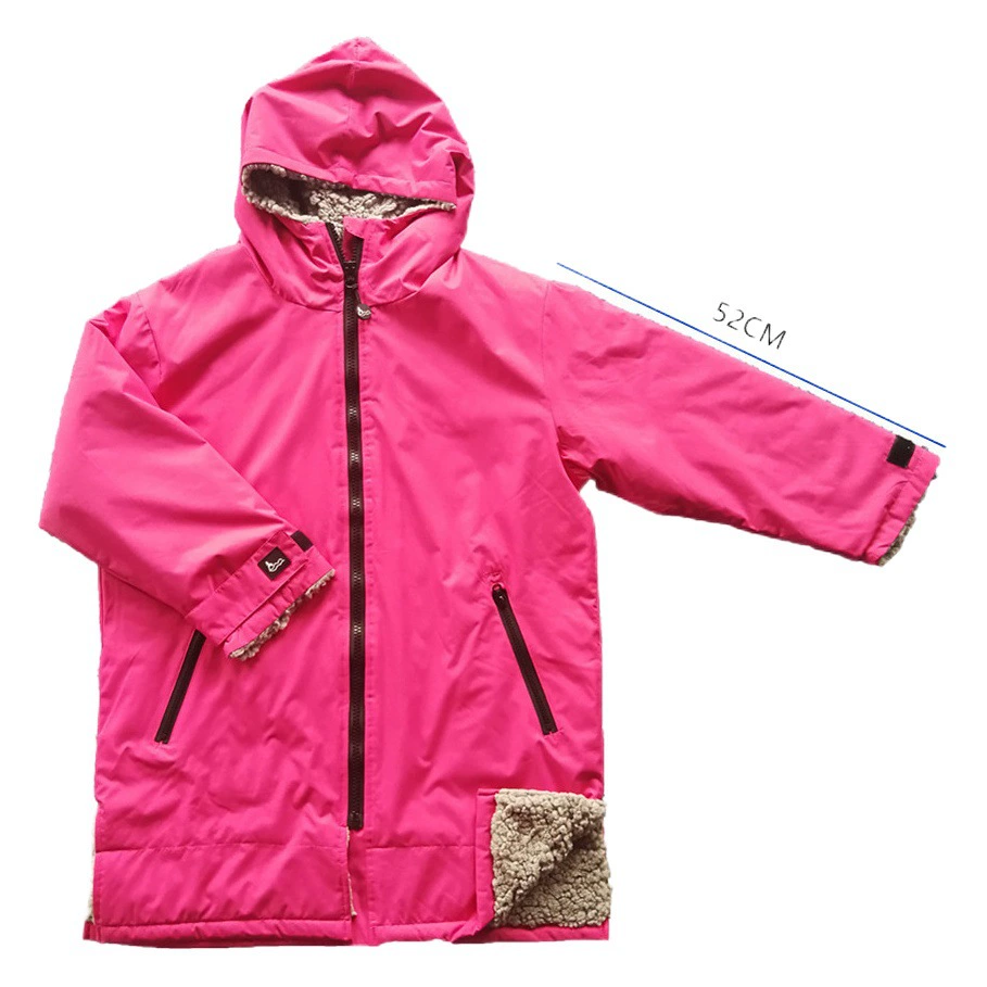 Детский флисовый утепленный плащ для плавания в британском стиле, быстросохнущий, ветрозащитный, водонепроницаемый, теплый, длинный ветрозащитный плащ для серфинга и плавания.