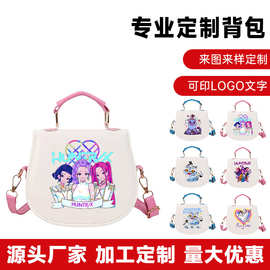 外贸韩版潮流Kpop周边印花斜挎包时尚单肩包外出便携女士手提包包