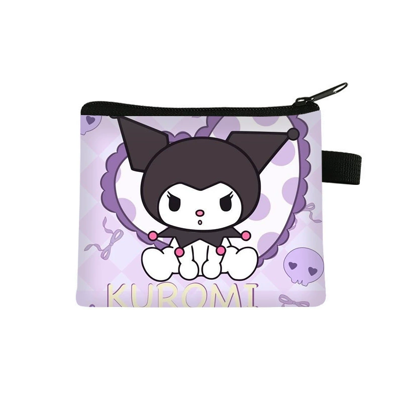 Новый студенческий кошелек Kuromi, милый детский кошелек с героями мультфильмов, большая вместительная высококачественная сумка для хранения наушников, хит продаж