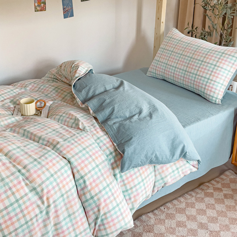 Tejido y lavado con agua Xinjiang algodón estudiantes tres piezas colchón sin aire impreso algodón dormitorio estudiantes piezas necesarias