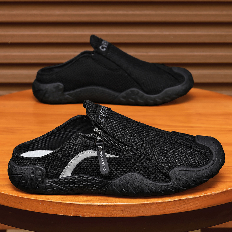 Zapatos para hombres verano 2026 nuevo estilo anti-deslizante transpirable para hombres medio-remolque de moda versátil zapatos de skate de lona de un pie