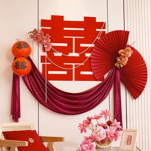 Bridal room decoration set living room decoration wedding male and female new house bedroom wedding character sticker high-end background wall