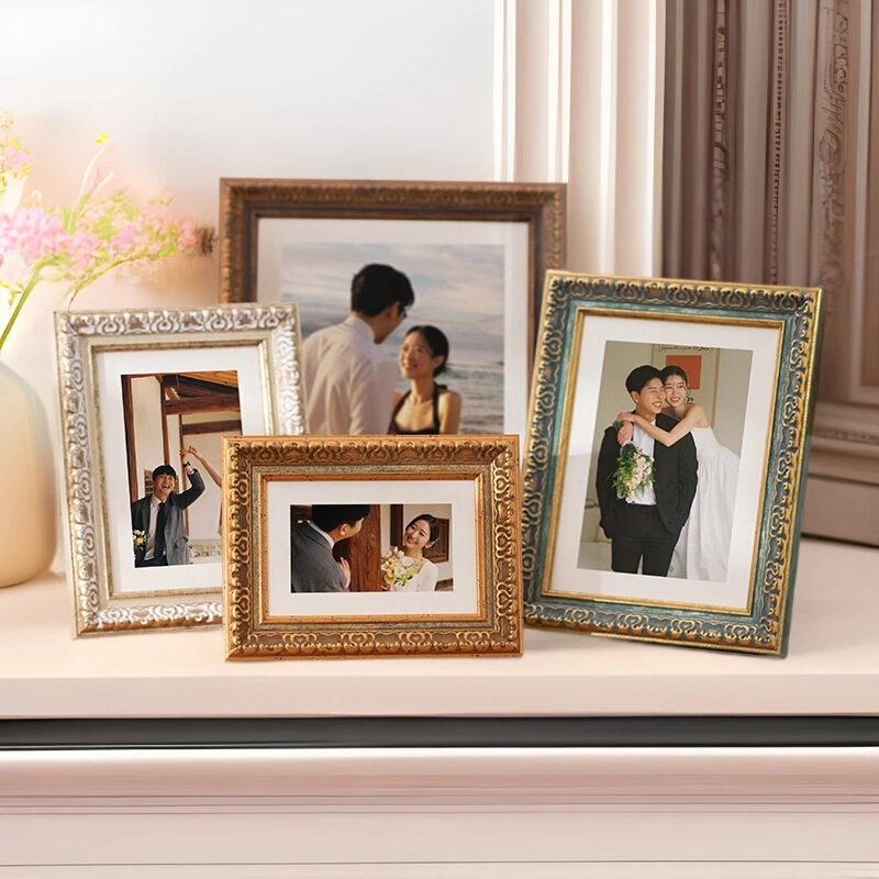 Cross-Border Kidsren's Wedding Photo Frame 6inch Ornaments Wall Hanging Horizontal Frame Table A4 European Palace Plastic Picture Frame