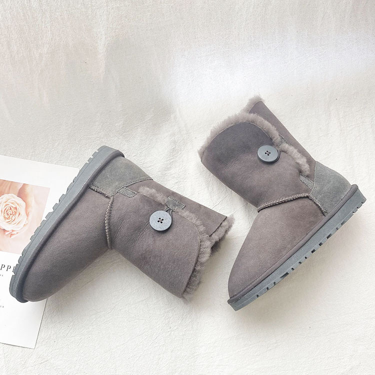 Women's Snow Boots With Sheep Fur Lining And Thick Wool Warmth_voghion.com