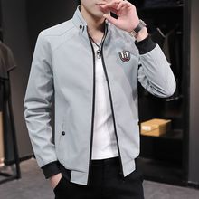 立领高档夹克男春装男装春秋外套男士夹克衫修身休闲上衣中青年