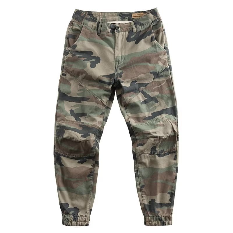 Casual pants men's summer 2023 Tide brand camouflage military training loose beam pants camouflage sports overalls spring and autumn