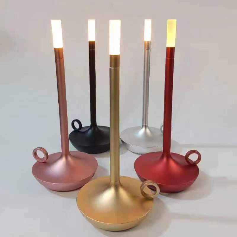 Modern Minimalist All-Aluminum USB Rechargeable Touch Candle Lamp