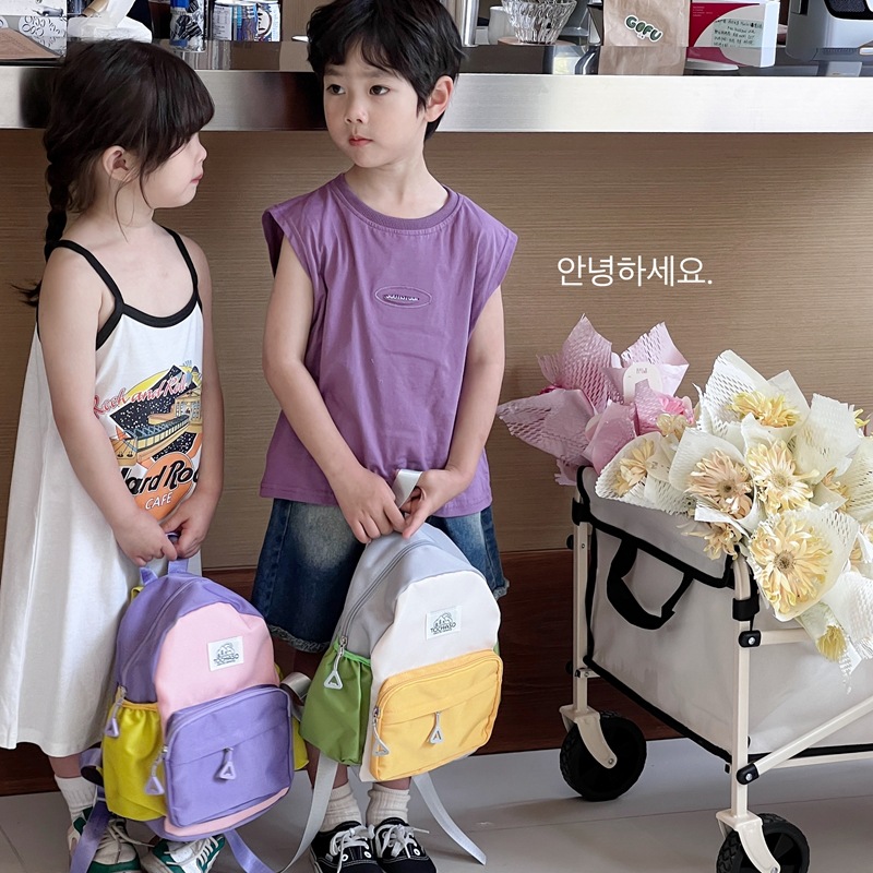 Mochila coreana para niños y niñas, color extranjero, jardín de infantes, mochila escolar para niños 2024 nueva mochila para niños de comercio exterior