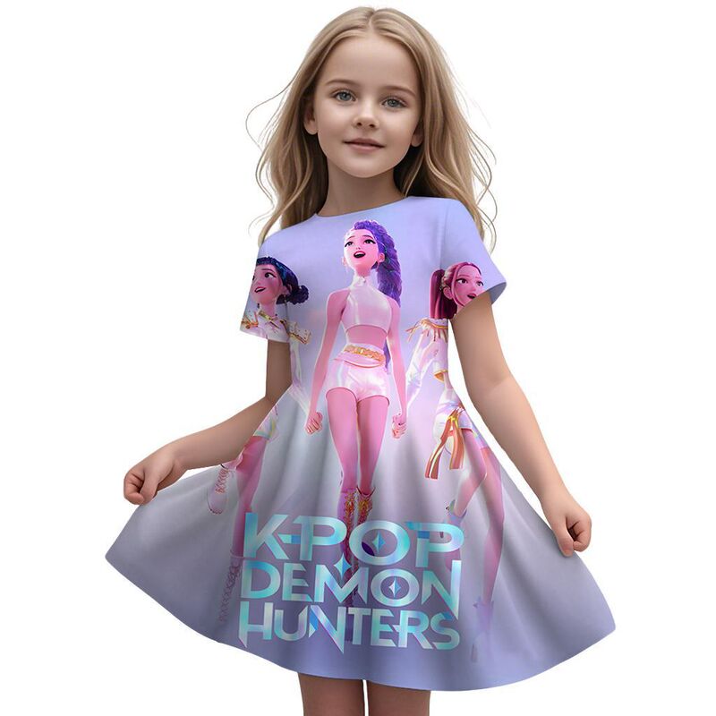 Hunting Girls' Dress Cross-Border E-Commerce Children's Clothing 3D Printing K-Pop Princess Dress Party Girl Dress Hunting Girls' Dress Cross-Border E-Commerce Children's Clothing 3D Printing K-Pop Princess Dress Party Girl Dress