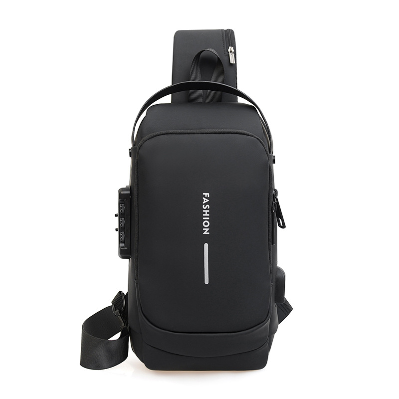 Nuevo bolso de hombre de moda bolso de pecho de hombre bolso de locomotiva de bloqueo de contraseña de gran capacidad bolso de hombro deportivo antirrobo