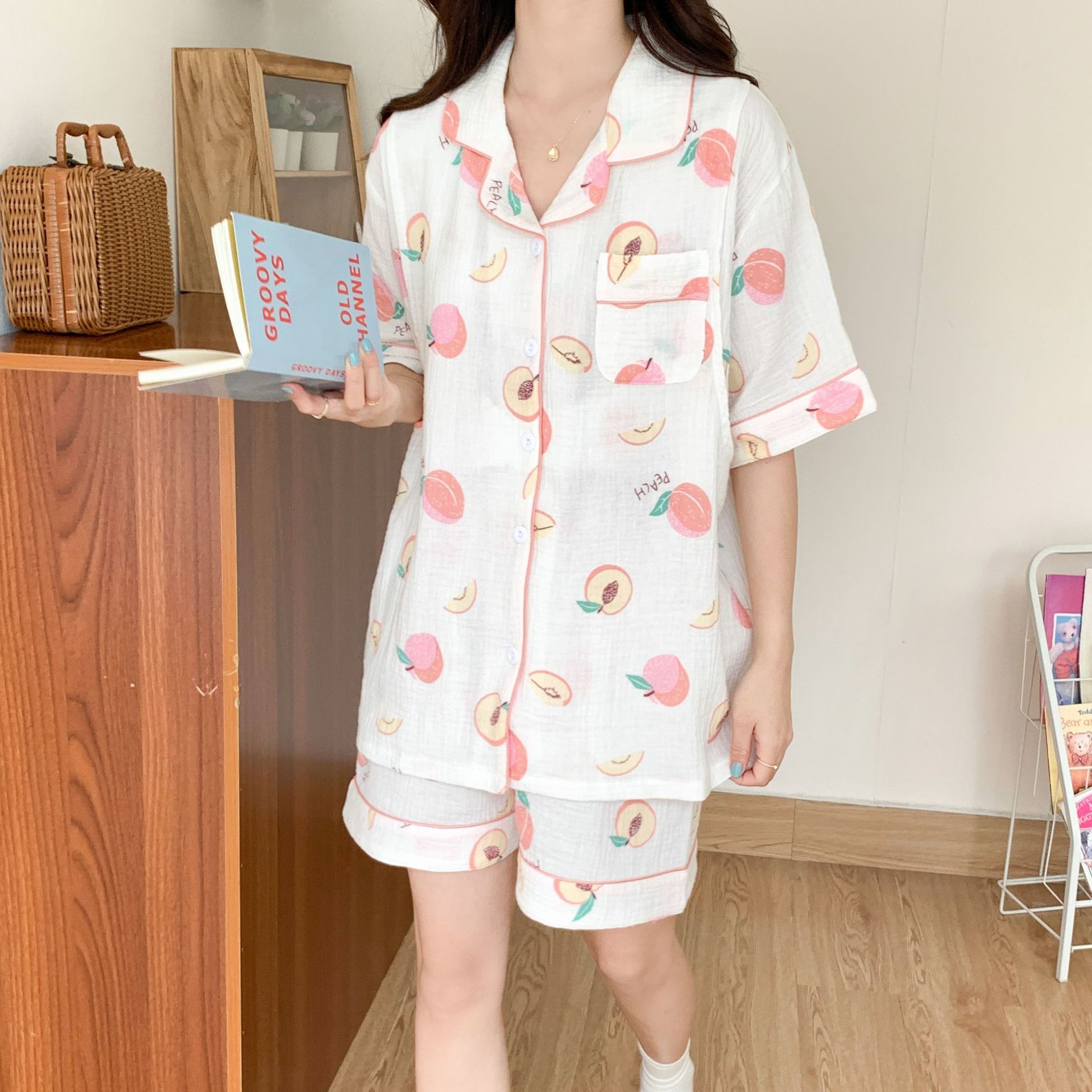 복숭아 [면 거즈]-A9024