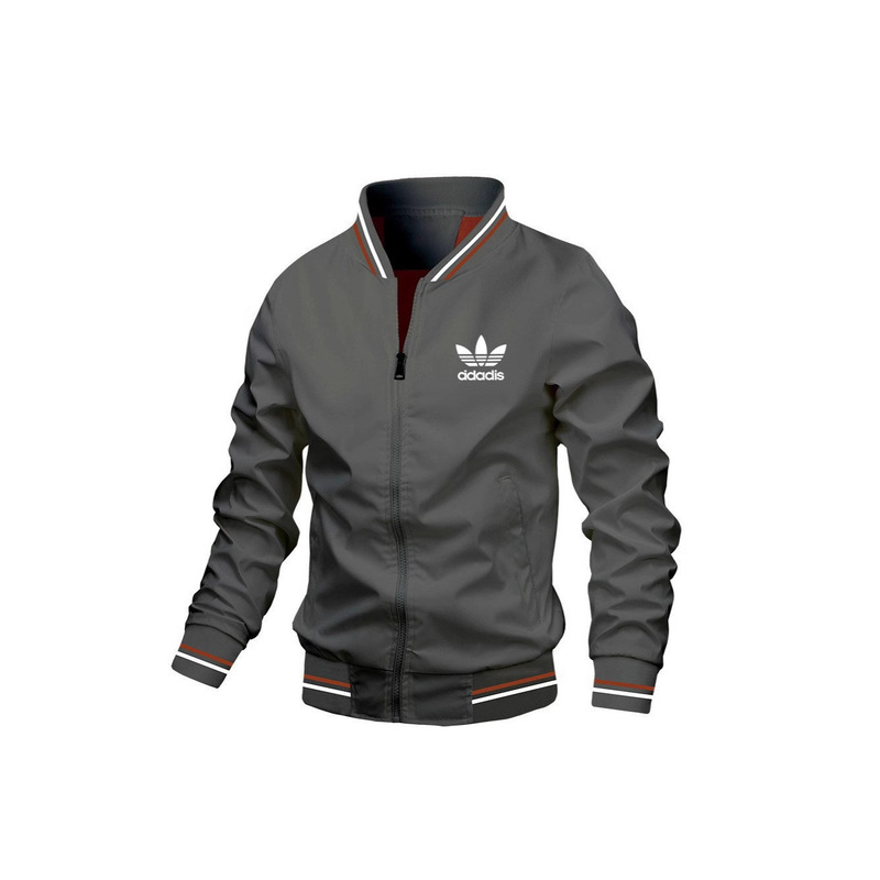 2025 New European and American Cross-Border Export Autumn and Winter Clover Men's Stand-Up Collar Fashion Sports Zipper Cardigan Jacket