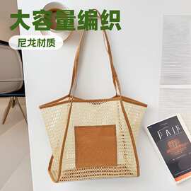 草编包包女包时尚沙滩包2025夏季大容量编织包简约休闲单肩包旅行