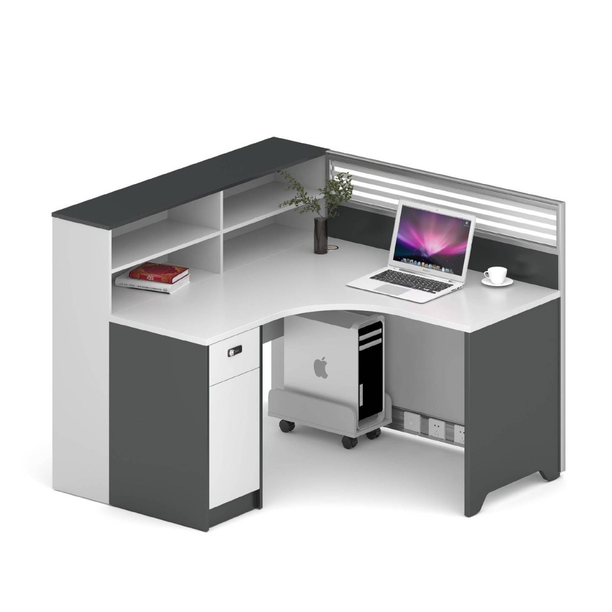 화이트 + 고급 그레이 하이 캐비닛