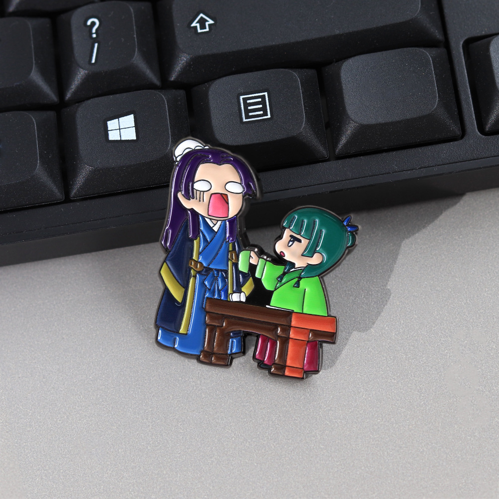 Cute Anime Couple Gold Stone Furry Enamel Pin Pharmacist Diary Inspiration Badge Fan Gift Accessories