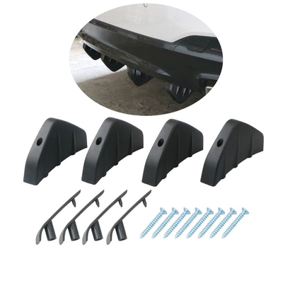 Car modification rear spoiler chassis car modification rear spoiler rear lip decoration rear corner protector rear lower shovel parts (Spoiler) - black-one-set