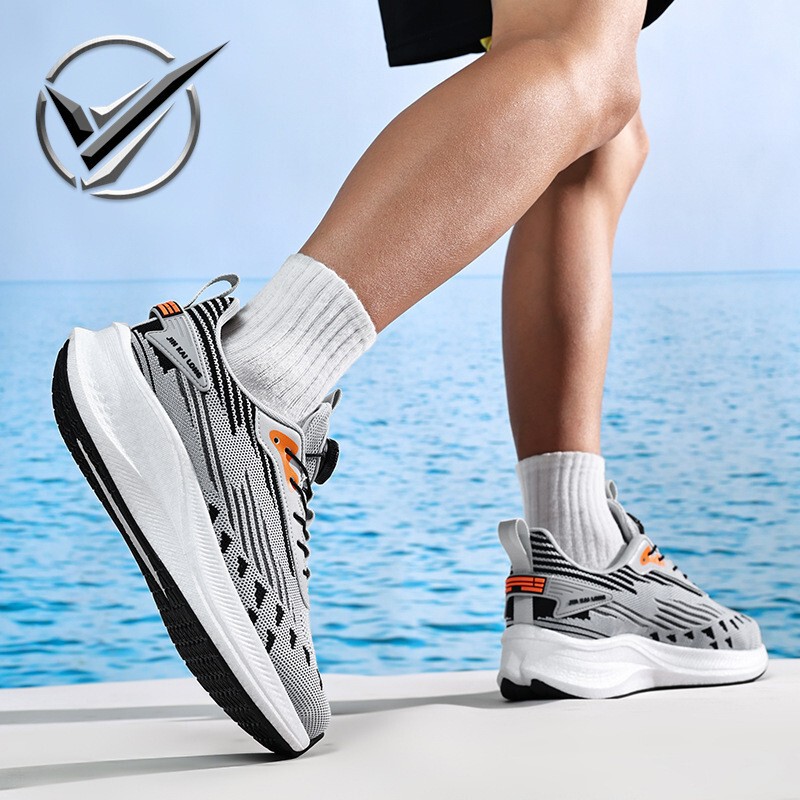 Adi Men's Shoes New Rotary Buckle Flying Weaving Mesh Casual Sports Running Smiling high quality Outdoor Shoes