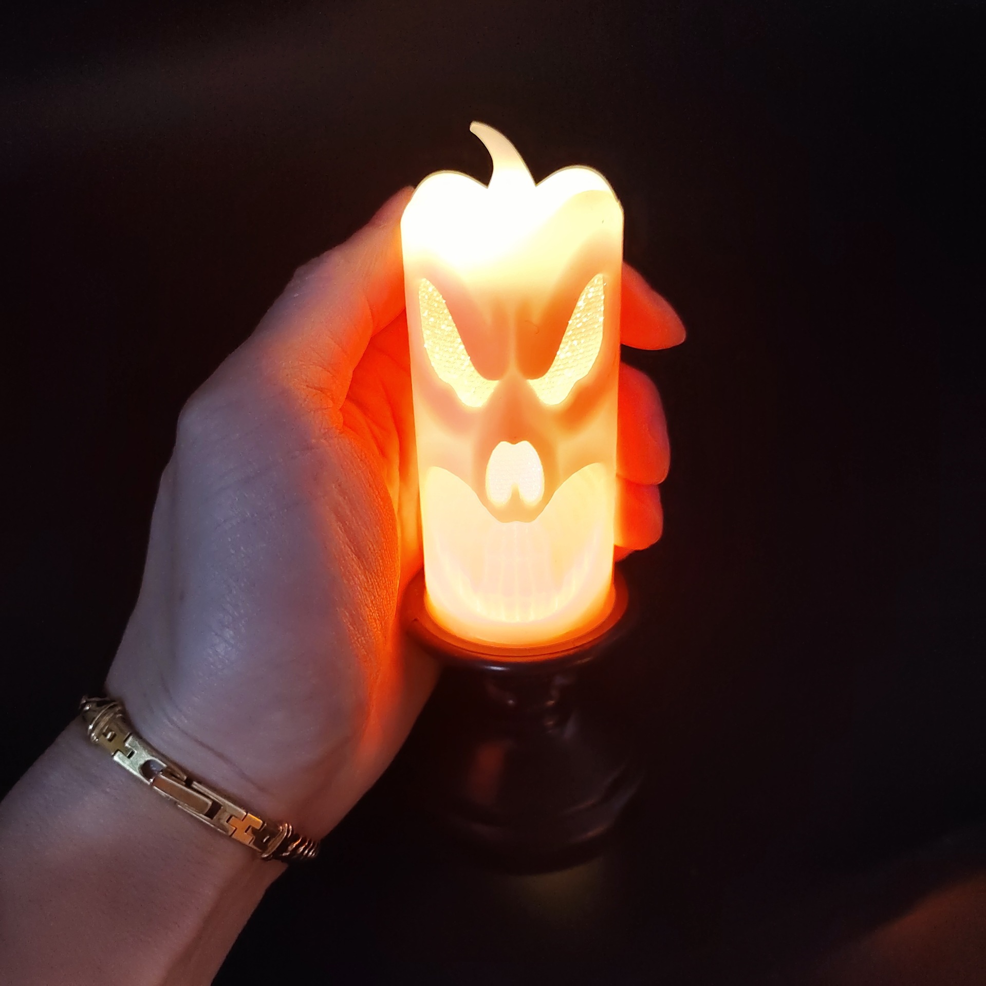 Decoración de Halloween calabaza lámpara de vela LED lámpara de vela electrónica accesorios de decoración horror lámpara de calavera adornos de vela