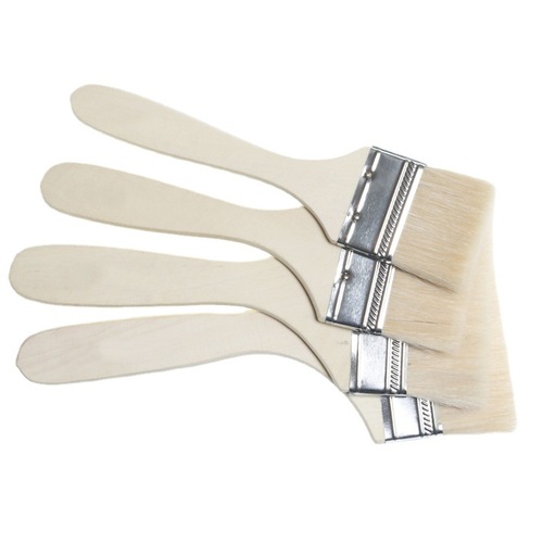 An Tong Wool Brush Wooden Handle Small Brush Decoration Painting Tool Paint Brush Flat Barbeque Brush Wholesale