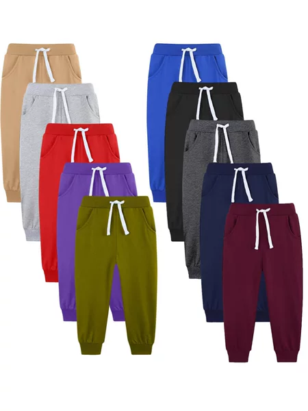 Cross-Border Supply 2026 Autumn New Children's Jogger Sweatpants European and American Style Big Kids' Fleece Long Pants Sports Pants