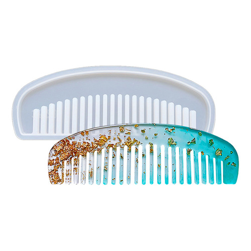 DIY mirror comb crystal glue mold four styling comb molds long and short crescent comb silicone mold