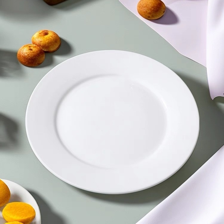 Hotel Buffet Plate Pure White Ceramic Western Steak Plate Snack Plate Dessert Plate Bone Plate Round Plate Flat Plate Shallow Plate Hotel Buffet Plate Pure White Ceramic Western Steak Plate Snack Plate Dessert Plate Bone Plate Round Plate Flat Plate Shallow Plate
